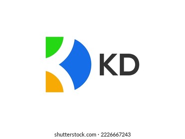 letter k d logo design templates