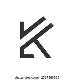 Letter K design idea with modern concept for business