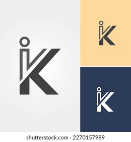 Vector de logotipo de diseño de letras I y K