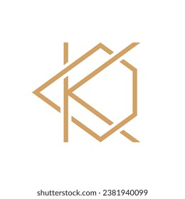 Letter K diamond overlapping logo design