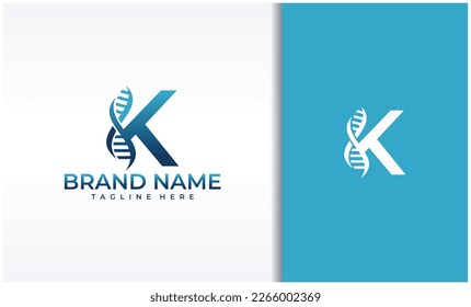 Vector de logotipo de ADN de letra K