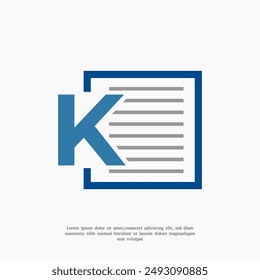 Letter K Document logo design template
