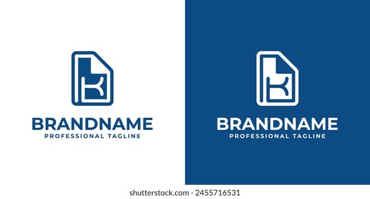 Letter K Document Logo, suitable for business related to document or paper with K initial