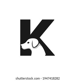 Letter K Dog Logo Design Template Inspiration, Dog Vector, Initial Logo.