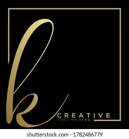 Letter K Dynamic Gold Typography Logo Template
