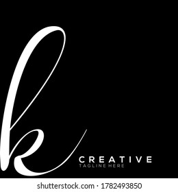 Plantilla de logotipo de tipografía blanca dinámica de letra K