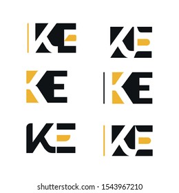 letter k e loggo vector design
