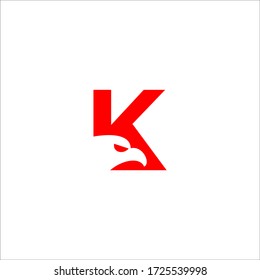 letter K with eagel logo vector