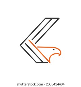Letter K eagle head Icon Illustration template
