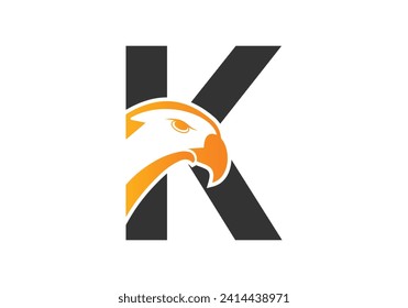 Letter K Eagle head Logo Design Vector Template. Modern logo design for business, and company identity.