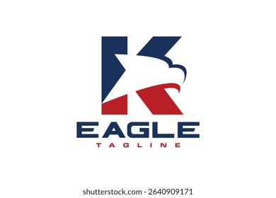 letter K eagle head logo