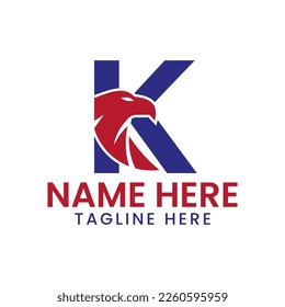 Letter K Eagle Logo Design Vector Template