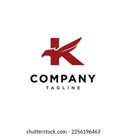 Letter K and Eagle patriot logo vector template