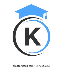 Letter K Education Logo Template. Education Logotype Concept With Alphabet K Vector Element