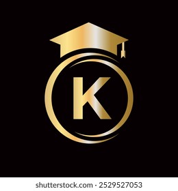 Letter K Education Logo Template. Education Logotype Concept With Alphabet W Vector Element