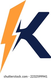 letter K electric logo template