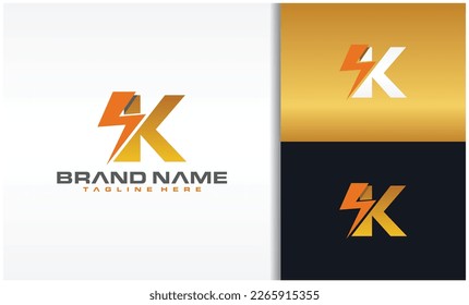 Logo del vector eléctrico de la letra K