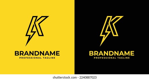Logotipo de letra K Energy, adecuado para cualquier negocio relacionado con energía o electricidad con iniciales K.