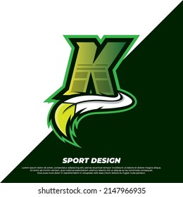 Letter K esport design template with indian fur style, gamer and sport logo illustration