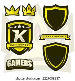 Letter K Esports Gamers Logo Template Creator for Gaming, Esport logo design element.