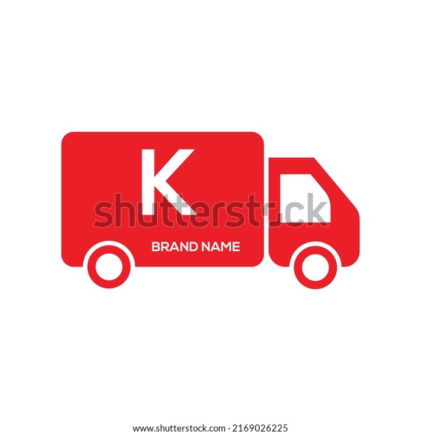 Letter  K Express Delivery Logo\
Truck icon Freight, delivery symbol. Vector\
illustration.\
