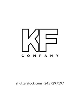 Letter K and F, KF logo design template. Minimal monogram initial based logotype.