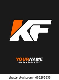 Letter K F logo template vector