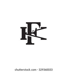 letter K and F monogram logo