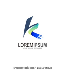 Letter k fast logo, movement k logo, speed delivery logo template, Ribbon icon