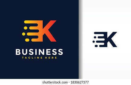 letter K fast moving logo