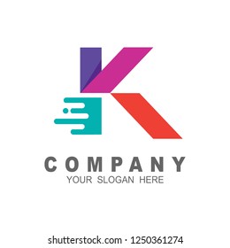 Letter K Fast Speed Logo Design Stock Vector (Royalty Free) 1250361274 ...