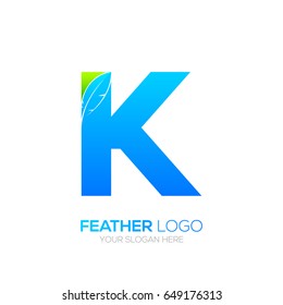 Letter K with Feather logo, Lawyer logotype for your Corporate identity