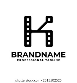 Logotipo de la película de la letra K, perfecto para los estudios de la producción del cine o del cine