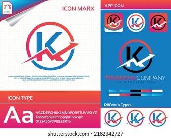 letter k financial and accounting vector logo design