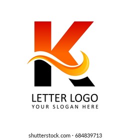 Letter K Fire Logo