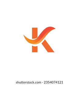 Letter K Fire Logo icon vector template
