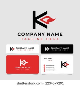 Letter K Fire Logo, suitable for any business related to Fire with K initials.