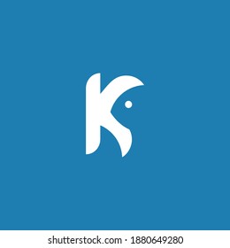 Letter K Fish Logo template