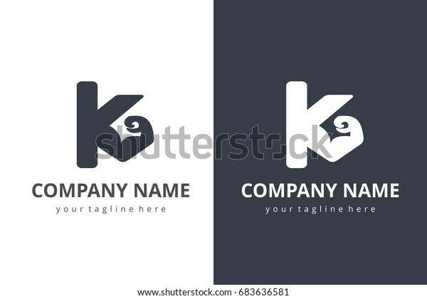 Letter K Fitness Logo Concept Stock Vector Royalty Free 683636581