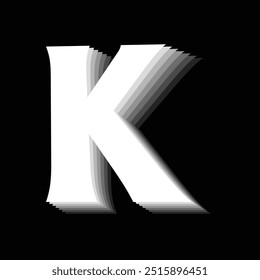 Estilo de efecto de texto de volteo de letra K