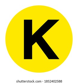 Letter K Floor Marker Symbol, Vector Illustration, Isolate On White Background Label. EPS10