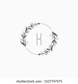 Letter K floral feminine logo template