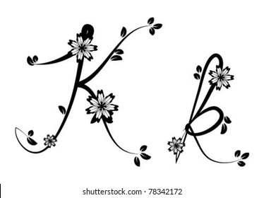 Letter K (floral font)