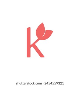 Letter K flower vector logo design