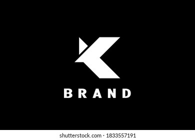 Letter K Flying Bird Logo, Simple and minimalist K shape flying bird design concept, Modern and elegant logo design.