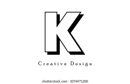 Letter K fonts style logo design template elements