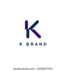 Letter K in futuristic, sophisticated and tech style. A simple but eye-catching logo, that is very suitable for technology companies such as cryptocurrencies, internet, computers, AI