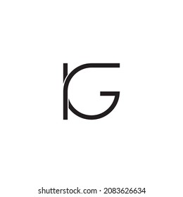letter K and G circle simple symbol logo vector