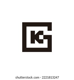 Letter K and G connect, square geometric symbol simple logo vector