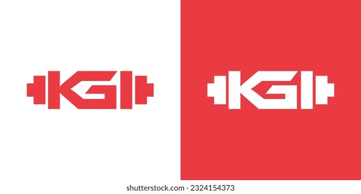 Letter K G GYM design vector template